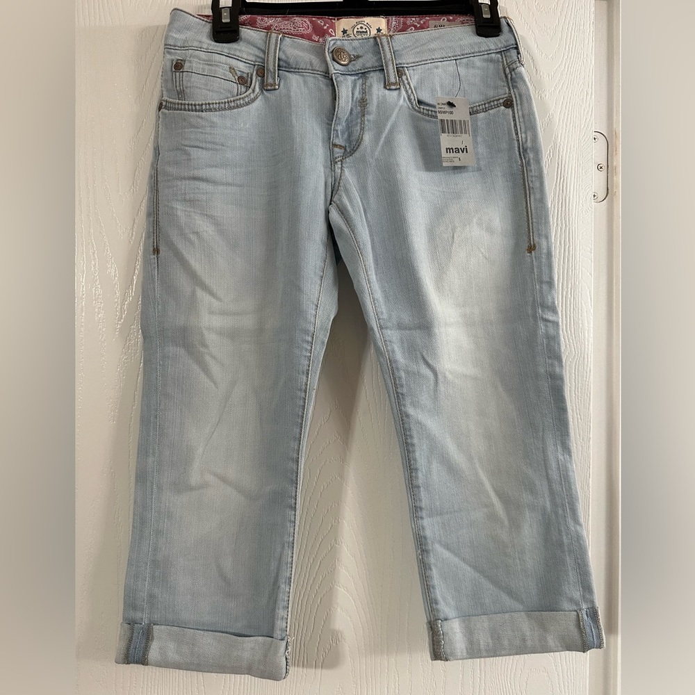NWT Mavi Jeans Alma Low Rise 27 Straight Denim Crop Pants